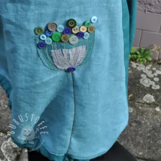 Leinenstoff gewaschen teal