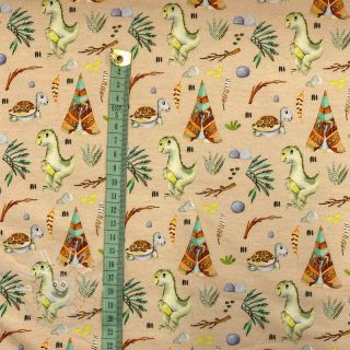 Jersey Snoozy fabrics Rex beige digital print