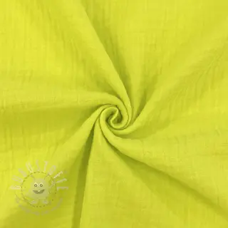 Double gauze/musselin NEON YELLOW ORGANIC