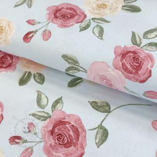 Dekostoff premium Romantic floral rose