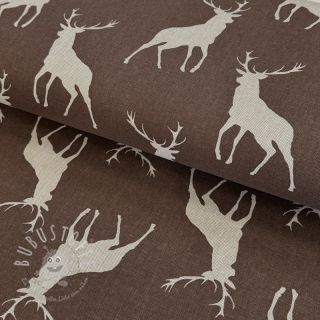 Dekostoff Linenlook Hunting deer silhouette