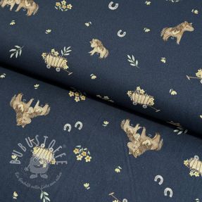 Baumwollstoff Ponny navy digital print