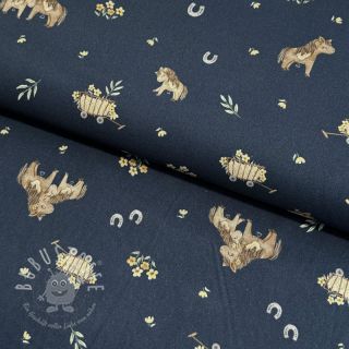 Baumwollstoff Ponny navy digital print