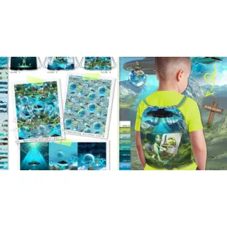 Dekostoff KIDS BACKPACK Alien my friend PANEL