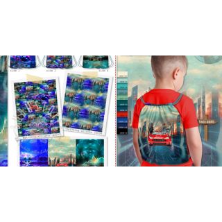 Dekostoff KIDS BACKPACK Awesome cars PANEL