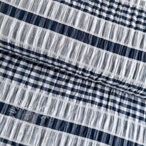 Baumwollstoff YARN DYED Stripe navy