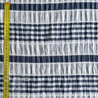 Baumwollstoff YARN DYED Stripe navy