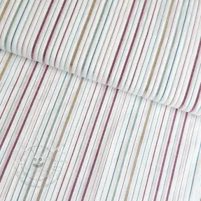 Baumwollstoff LUREX stripes white