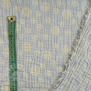 Double gauze/musselin JACQUARD Dots light blue