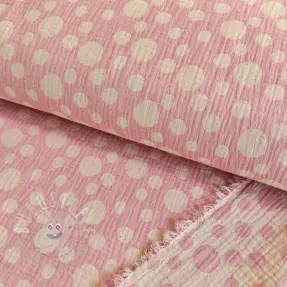 Double gauze/musselin JACQUARD Dots pink
