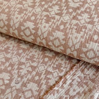 Double gauze/musselin JACQUARD Aztec cognac