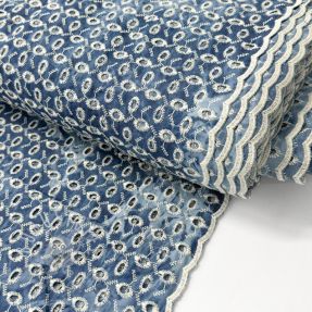 Baumwollstoff EMBROIDERY TIE DYE DENIM Design B