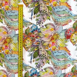 Viskosestoff RAYON POPLIN Fantasy floral design A digital print