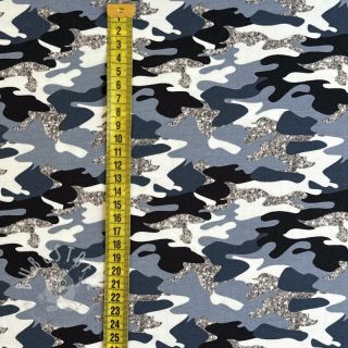 Jersey Shimmering camouflage blue digital print