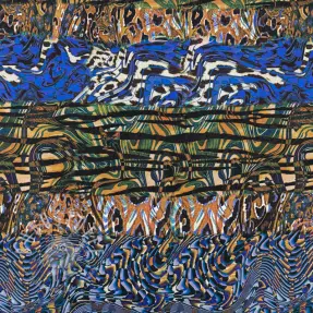 Viskosestoff Dimulti dark blue digital print