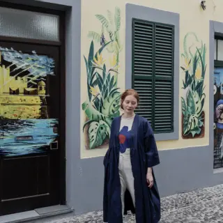 Baumwollstoff popeline navy