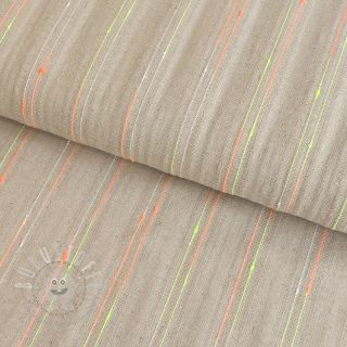 Viskosestoff leinen NEON stripe multicolour