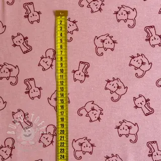 Baumwollstoff FLANNEL Cats old rose