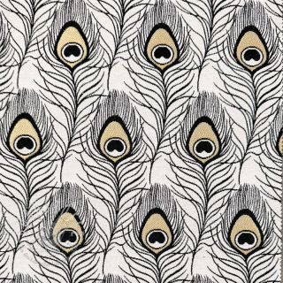 Dekostoff jacquard Peacock Feather Deco metallic deluxe
