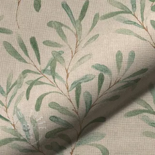 Dekostoff Linenlook Misletoe Painted Leaf