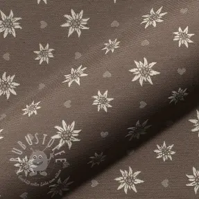 Dekostoff jacquard DOUBLE FACE Landhaus Edelweiss taupe