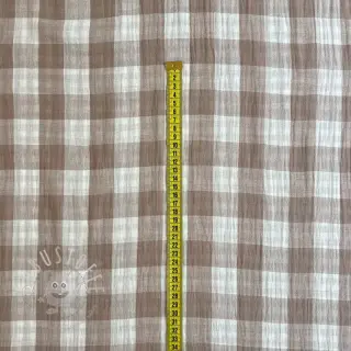 Double gauze/musselin Double sided CHECKS MINI sand