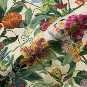 Dekostoff premium Linenlook Flashy Floral Party digital print