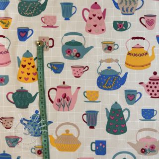 Dekostoff premium Happy Teapot Party