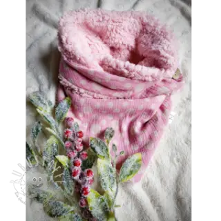 Double gauze/musselin JACQUARD Dots pink