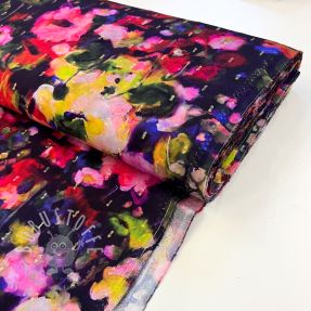 Viskosestoff LUREX Abstract navy digital print