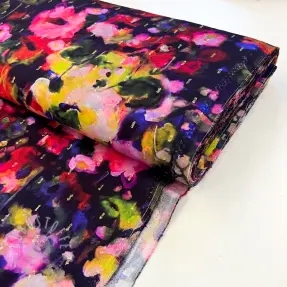 Viskosestoff LUREX Abstract navy digital print