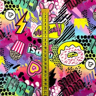 Sweatstoff Manga fuchsia digital print