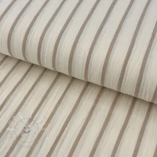 Double gauze/musselin YARN DYED Thin strip beige
