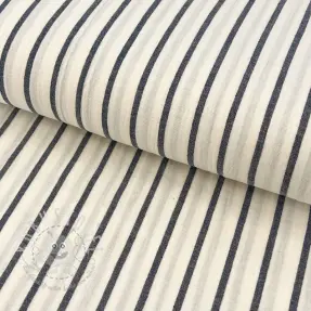 Double gauze/musselin YARN DYED Thin strip navy