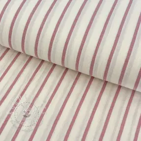 Double gauze/musselin YARN DYED Thin strip mauve