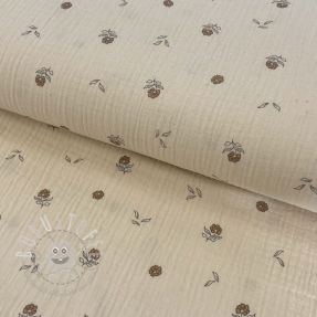 Double gauze/musselin Flowers SIMPLY NATURAL digital print ORGANIC