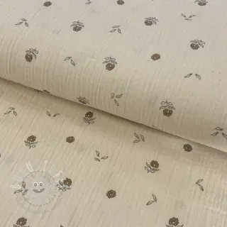 Double gauze/musselin Flowers SIMPLY NATURAL digital print ORGANIC