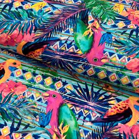Viskosestoff STRETCH Jungle digital print