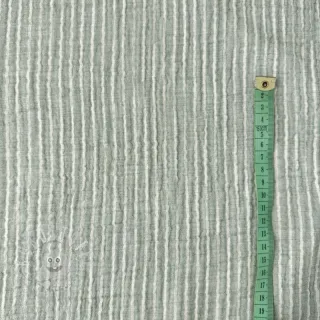 Double gauze/musselin YARN DYED Stripes old green