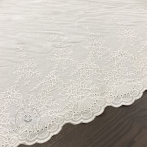 Baumwollstoff VOILE Leaves border