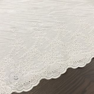 Baumwollstoff VOILE Leaves border