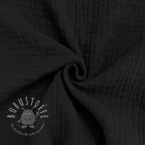 Double gauze/musselin black ORGANIC