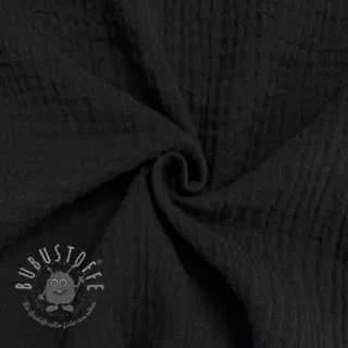 Double gauze/musselin black ORGANIC