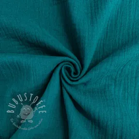 Double gauze/musselin petrol ORGANIC