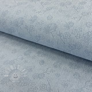 JEANS 9,5 OZ Embossed Flowers light blue