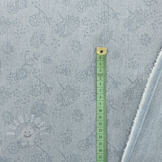 JEANS 9,5 OZ Embossed Flowers light blue