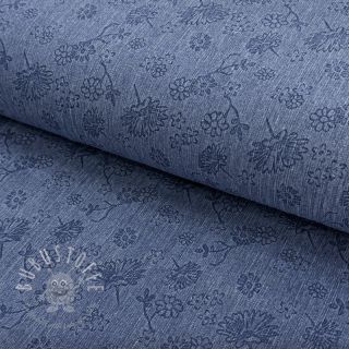 JEANS 9,5 OZ Embossed Flowers blue