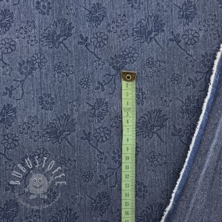 JEANS 9,5 OZ Embossed Flowers blue