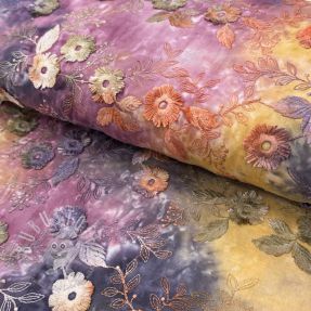 Baumwollstoff TIE DYE EMBROIDERY Poppy design E