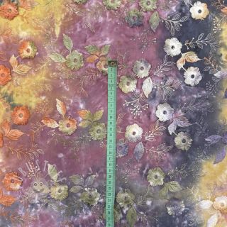 Baumwollstoff TIE DYE EMBROIDERY Poppy design E